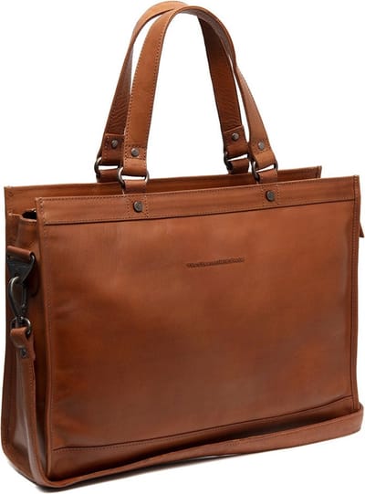 The Chesterfield Brand Laptoptas / Werktas - Dames - 15 inch - Leer - Waxed Pull Up - Cognac