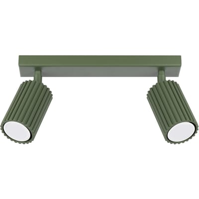 Sollux Lighting Plafondlamp Karbon - GU10 - olijfgroen - aluminium - 16.5x30x6.5cm