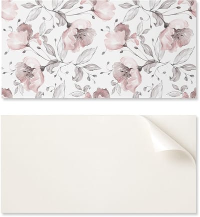 Zelfklevend vinylpaneel met print, 100x50 cm, bloemenpatroon in aquarel.
