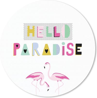 Muismat rond 20x20 cm - Mousepad Flamingo - Zomer - Roze - Ronde muismatten
