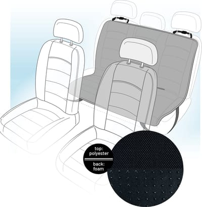 Flamingo Luxe Hondendeken voor Auto - Autodeken - Hondenmand Auto - "Mac" – Grijs – 130 x 109 cm – Waterafstotende Achterbankbeschermer voor Honden