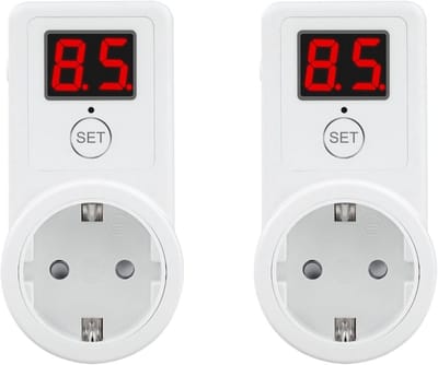 Digitale afteltimer - Stopcontact timer - Energie besparen - LCD display - 2 stuks - Wit