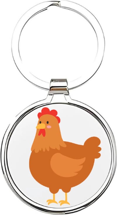 Akyol - Kippen Sleutelhanger - kippen - Dierenliefhebbers - Kip - Chicken - boerderij - boerderijdieren - haan - dierendag - vogel - vogelliefhebbers - kuiken - huisdieren - keychain - 4 x 7,5 CM