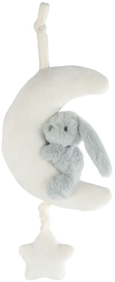 Mini club muziekdoos konijn pluche 35cm Off white/sage green