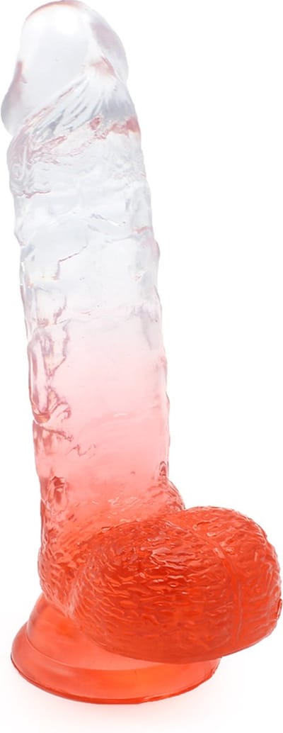 Kiotos Cox Color - Gekleurde Dildo 08 - 18,5 x 4 cm - Transparant/Rood