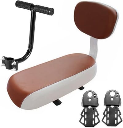 Fiets Achterzitkussen - Fiets Achterzadel - Comfortabel Fietsen - Met Rugsteun - 36 x 22 x 3 cm - Bruin