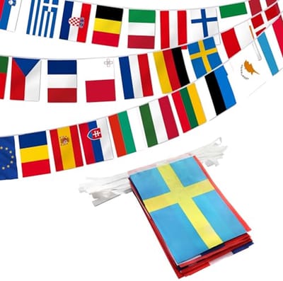 String Vlaggenlijn - Multi-Kleur - 27 Voet - Polyester met Dubbellaags Touw - Voor Feestelijke Evenementen