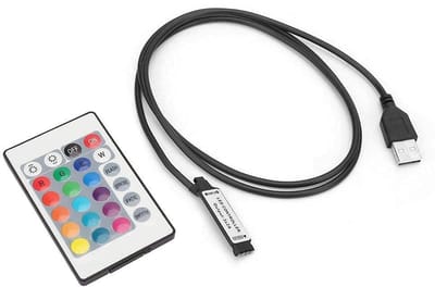 Shopcentral - RGB LED-lichtstrip - Draadloze afstandsbediening - 1 meter - USB - 24 toetsen afstandsbediening - Geschikt voor sfeerverlichting - Multic..