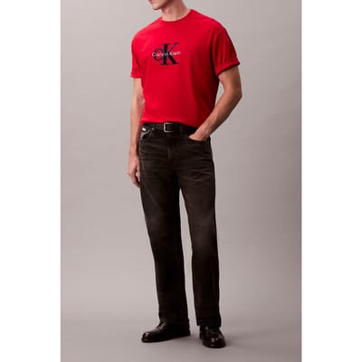 Calvin Klein Ss 16s Tricolor Monogram Tee Adrenaline Rush Taglia: S | T-shirt stampate Outlet | Uomo