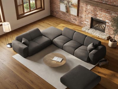 Slaapbank 3-Zits 174x81 cm – Uitklapbare Futonbank met 5-Standen Verstelbare Rugleuning, Hoekbank met Slaapfunctie, Grijze Stoffen Bank voor Kleine Ruimtes – Pauwhome