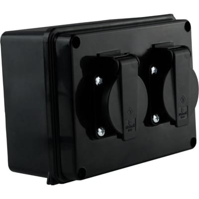 Boîte Hermétique Avec Prises 2X230V Schuko Ip54 Encastrée Puissance