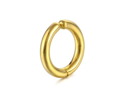 Plux Fashion Clips Oorbel - Goud - 12mm - Stainless Steel - Heren - Dames - Sieraden - Gouden Oorbel - Clips Earring - Geen gaatje - Clip On Oorbellen - Sieraden Cadeau - Klip Oorbellen Zonder Gaatje - Oorringen Goud - Vaderdag Cadeau