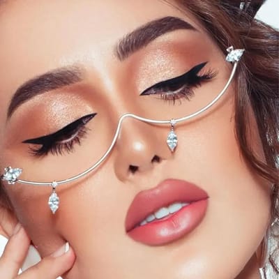 Dames Klassiek Waterdrop Zirconium Halve Rand Brilmontuur Elegant Temperament Veelzijdig Strass Bril Feest Kerst Decoratie Premium