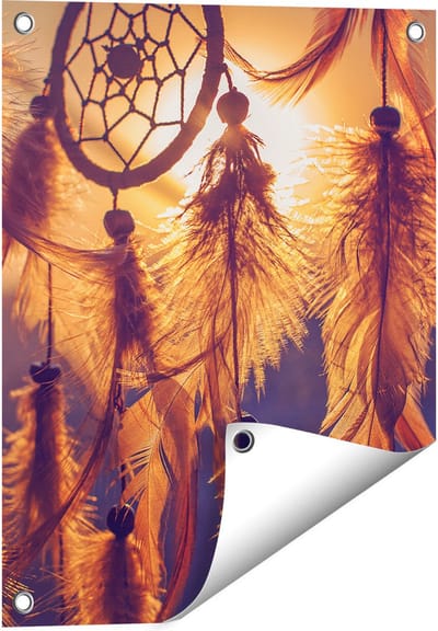 Gards Tuinposter Amulet van de Indianen - Symbool - Ketting - 40x50 cm - Tuindoek - Tuindecoratie - Wanddecoratie buiten - Tuinschilderij