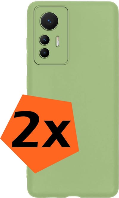 Hoes - 2 Stuks - Geschikt voor Xiaomi 12 Lite - Sterk & Shockproof - Case Siliconen - Back Cover - Telefoon Hoes - Groen