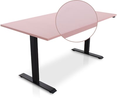 Lineaflex MRC EASY Zit-Sta Bureau – Elektrisch Verstelbaar – 160x80 cm – Blad Dusty Rose – Zwart Frame – Inclusief Stekkerdoos & Kabelklemmen