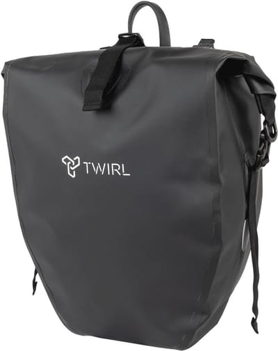 Fietstas voor SINGLE bagagerek, 22 liter, handvat, schouderriem, afneembaar binnenvak, fietsachtertas, zwart