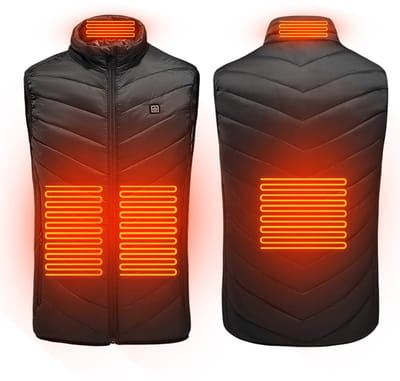 Verwarmd Vest (Powerbank niet inbegrepen)- Usb-Verwarmde Jas - Verwarmd Vest Voor Mannen En Vrouwen - Wintervest - Elektrische Warmte Met 11 Temperatuurinstellingen - Verwarmde Jas - Wasbare Kleding - Geschikt Voor Buiten, Motorrijden-Zwart-XL