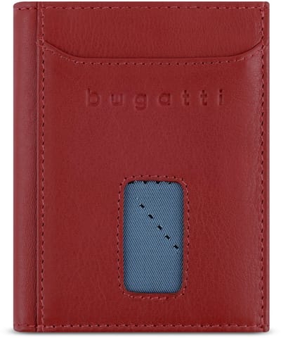 Bugatti Secure Slim Portemonnee RFID-bescherming Leer 8 cm - Jongens - Staand formaat - rot