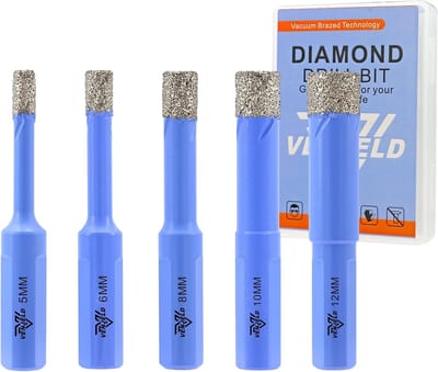 Diamant Boor Bit Set - Tegel Boren - Materiaal Boren - Vacuüm Gebrazeerd - 5 Stuks 5-12mm - Zilver