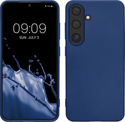 kwmobile telefoonhoesje geschikt voor Samsung Galaxy S24 - Hoesje voor smartphone - Back cover in metallic blauw