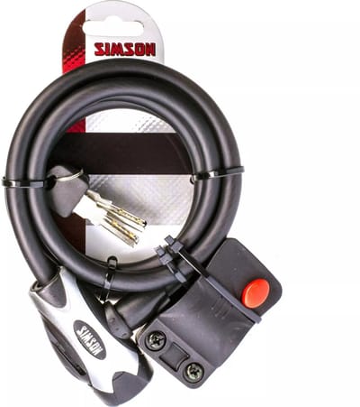 Simson - Kabelslot - 10mm Dikte - 150cm Lengte - Mat Zwart