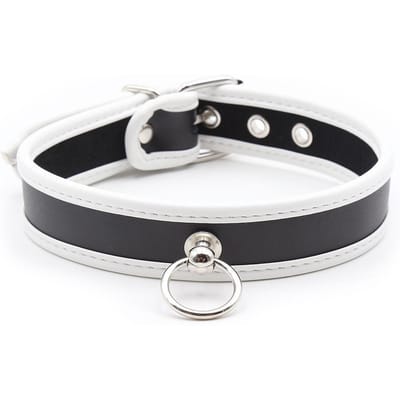 Roleplay Slaaf Boei Choker Halsband Voor Vrouwen Meisjes Ketting Metaal Leer Choker Goth Anime Cosplay Cadeau Sieraden Accessoires black