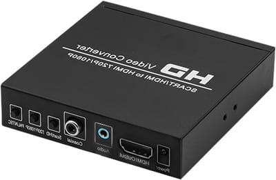 SCART naar HDMI converter met 3.5mm audio, omzetting van 480I/576I naar 720P/1080P, ideaal voor oudere apparaten