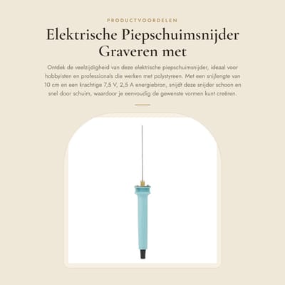 Dailygoods - Elektrische Piepschuimsnijder - Graveren met Pen - Snelle Snit - 10 cm - Voor Polystyreen - Ideaal voor Creatieve Projecten - Inclusief S...