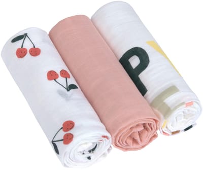 Unyqoos ® Extra Zachte Babydoeken Set van 3 voor Optimale Babyverzorging en Comfort, 80 x 80 cm, Fruitdesign