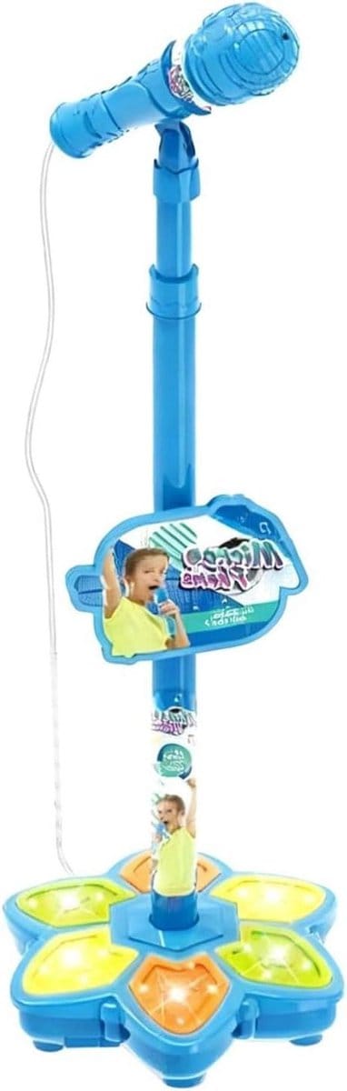 Karaoke Microfoon - Zangmachine Kinderen - Muziek Maken - Dynamisch Lichteffect - 6.8 x 22 x 6.8 cm - Blauw