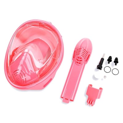 Campingwise full face duikmasker |snorkelmasker speciaal voor KIDS in roze | Sluit goed aan en daardoor veilig |Maat XS