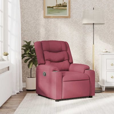 vidaXL - Fauteuil - verstelbaar - stof - wijnrood