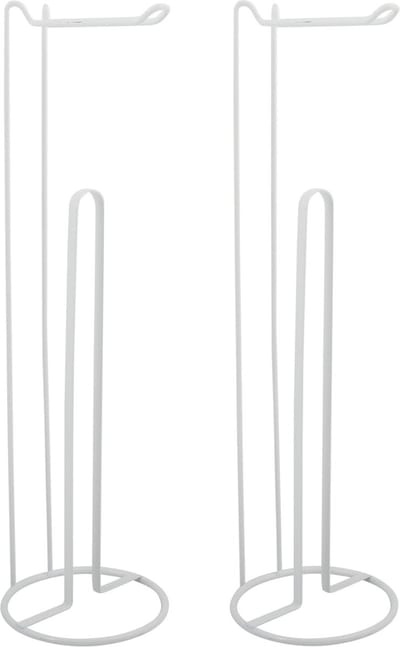 MSV Wc/toiletrolhouder reservoir - 2x - metaal - wit - 54 cm - Voor 4/5 rollen
