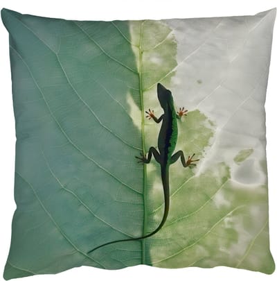 Sierkussens - Kussentjes Woonkamer - 50x50 cm - Hagedis - Blad - Nerven - Groen