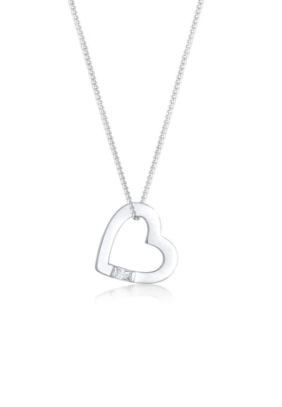 Elli - Halsketting - Dames Hart Hanger Liefde met Cubic Zirconia Kristallen in 925 Sterling Zilver Verguld - Dames