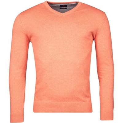 Baileys Trui Luxury Pima Cotton V-Neck Single Knit Light Coral / male