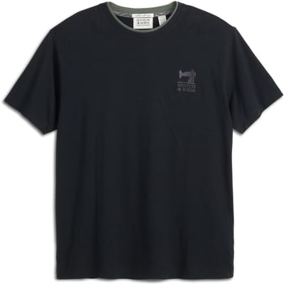 Scotch & Soda Ss Double Neck Graphic Tee Black/red Taglia: S | Magliette basic Outlet | Uomo | Nero