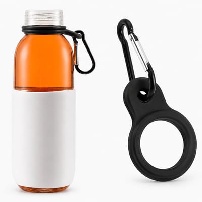 Consumerce® Siliconen Festival Fles Houder – Zwart – Waterzak – Flessen Dop Cap – Fleshouder – Broekhanger – Wandelen – Outdoor – Hiken – Party