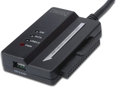 Digitus USB 3.2 Gen 1 (USB 3.0) Aansluitkabel [1x USB 3.2 Gen 1 stekker A (USB 3.0) - 1x SATA-combi-bus 15+7-polig, IDE bus 40-polig, IDE bus 44-polig]