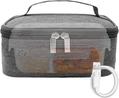 Draagbare Lunchwarmer - Verwarmde Tas - Warme Maaltijden - 3 Temperatuurstanden - 21 cm - Zwart
