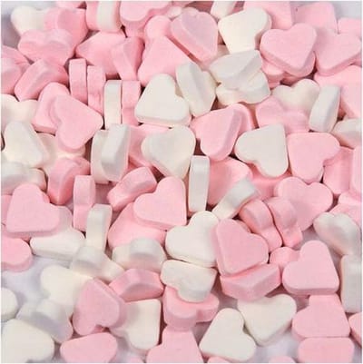 Fortuin vruchtenhartjes snoep roze/wit 1 kg - babyshower meisje