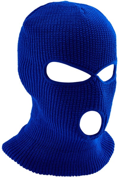 1 warm wintermasker, masker met 3 gaten, gebreid ski-koud fietsmasker, multifunctioneel masker, motor- en fiets-skimuts,koningsblauw