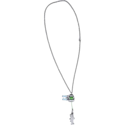 Collier Moulinet de Pêche   Collier Pendentif Moulinet avec Manivelle Tournante pour Sac à Dos Objets de Collection white