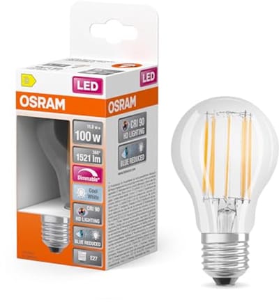 Dimbare LED lamp E27 met hoge kleurweergave - Koud wit 4000K, 1521 Lumen, vervangt 100W