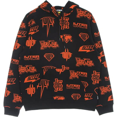 Horns Allover Hoodie Zwarte lichtgewicht herenhoodie