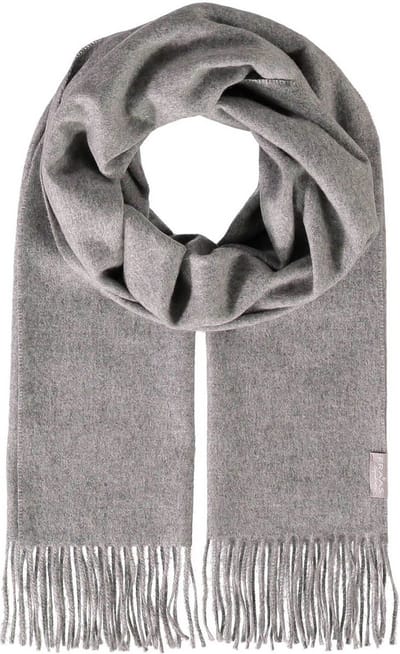 FRAAS Sjaal Pure Cashmere Scarf with Fringes Mid Grey Grijs