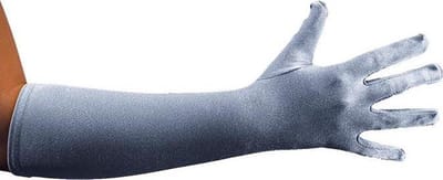 Handschoenen satijn luxe zilver (40cm)