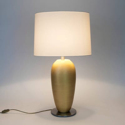 Holländer Tafellamp OMEGA OVAL, goud/ecru, hoogte 77 cm, keramiek, E27