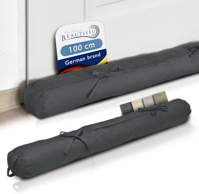 Tochtstopper Deur Raam - Tochtrol Tochtband - Energie Besparen - Met Ophanglus - 100x10 cm - Antraciet